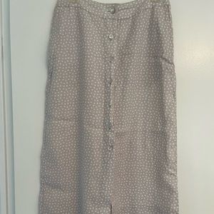 Linen polka dot maxi skirt